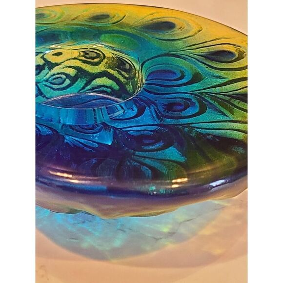 Mats Jonasson Peacock Crystal Tea Light w Original Sticker Maleras Sweeden EUC - Picture 9 of 10